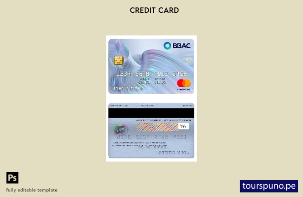 lista para imprimir plantilla de mastercard del banco BBAC del Líbano